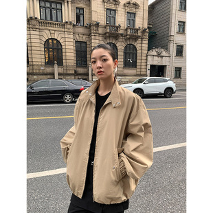 宽松男女同款 洛边 新款 POLO领夹克棒球服秋季 休闲外套 酷飒拽姐