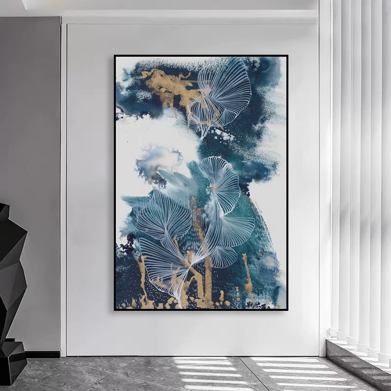 抽象高级感客厅装饰画落地画轻奢沙发背景墙挂画走廊卧室酒店壁画图片