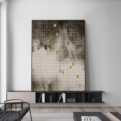 黑色高级感客厅挂画抽象艺术玄关装饰画纯色肌理感沙发背景墙壁画