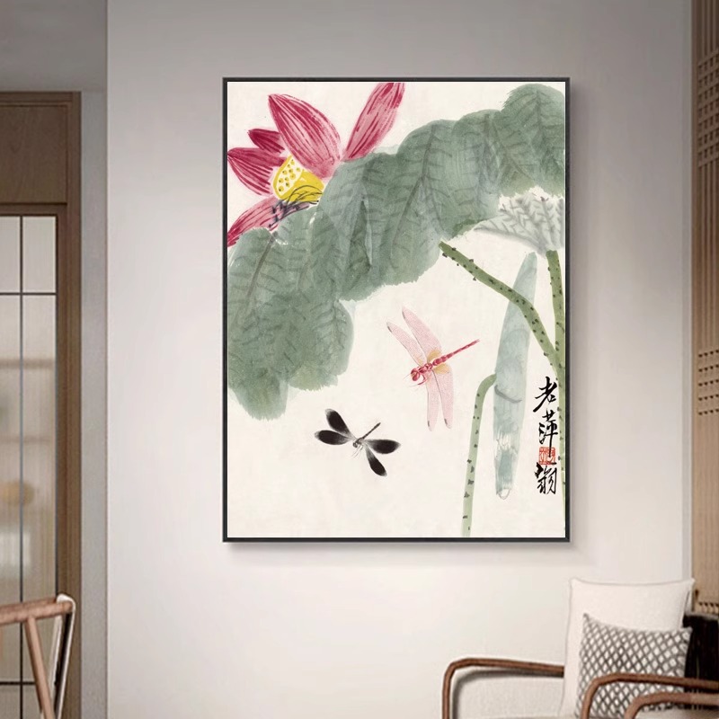 新中式装饰画中国风玄关客厅挂画卧室书房水墨画酒店民宿宾馆壁画图片