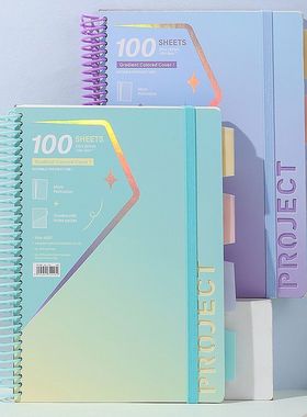 inrik纸面软线圈本a4美式科目大线圈本四孔替芯本多功能笔记本子