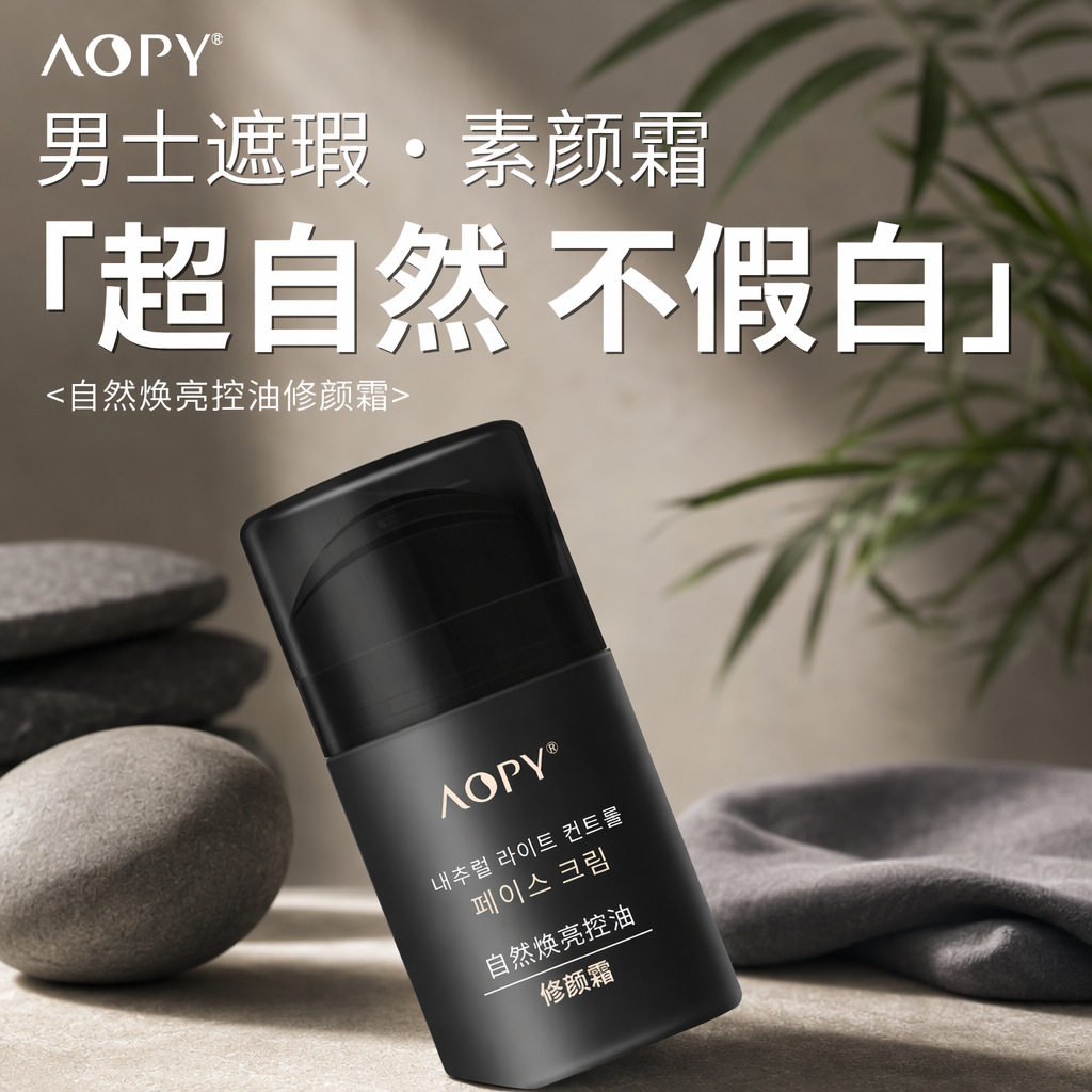 AOPY男士持久修颜BB霜 遮瑕痘印隔离懒人素颜粉底液膏气垫