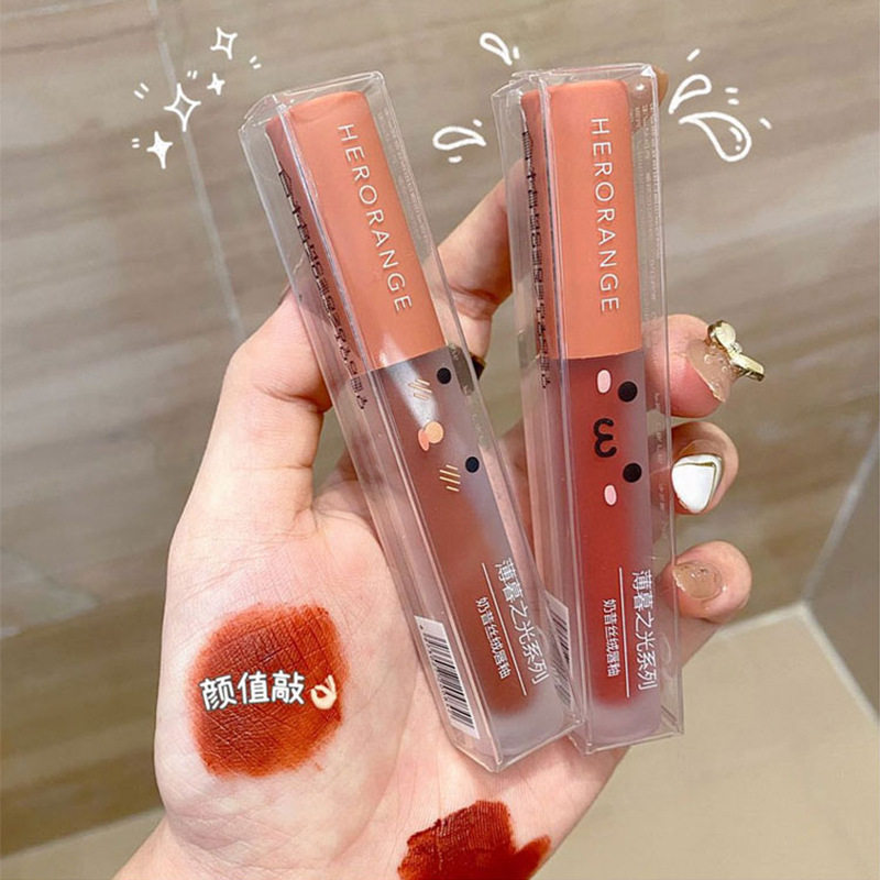 HERORANGE 薄暮之光唇釉六色丝绒哑光唇彩持久显白平价款单只装