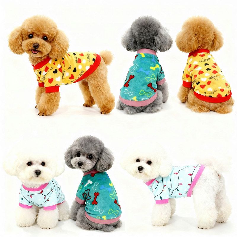 冬季狗狗保暖卫衣摇粒绒外套图案漂亮猫狗通用加绒柔软舒适