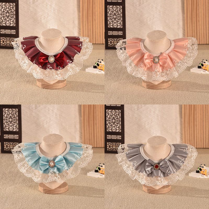 宠物专用蕾丝花边狗狗围脖宝石