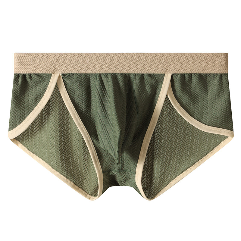男士时尚三角囊袋高叉纯色修身青年潮流三角性感内裤