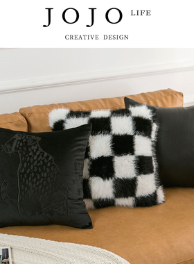 JOJO'S L. PD.session.床头靠枕靠垫套ins风高级黑色豹子 | 憎届