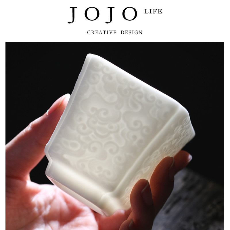 JOJO'S L. PD.紫泉涧.玉瓷品茗杯普洱禅定茶杯白瓷手雕 | 贤妃