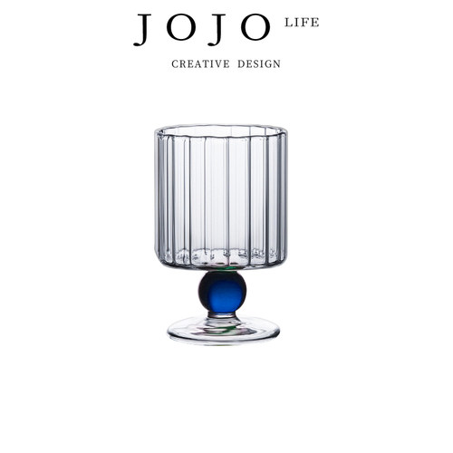 竖纹透明玻璃高硼硅洋酒红酒杯