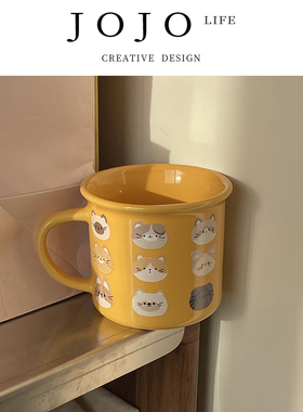 JOJO'S L. PD.less.可爱小猫咪翻口陶瓷马克杯小众有趣 | 取少