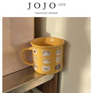 PD.less.可爱小猫咪翻口陶瓷马克杯小众有趣 取少 JOJO