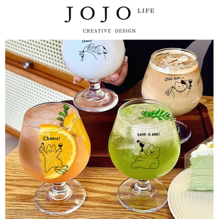 JOJO'S L. PD.quiet.轻奢韩式ins风玻璃高脚杯果汁杯 | 茁静
