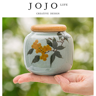 PD.fight.汝窑茶叶罐陶瓷迷你小号便携密封罐 县树 JOJO