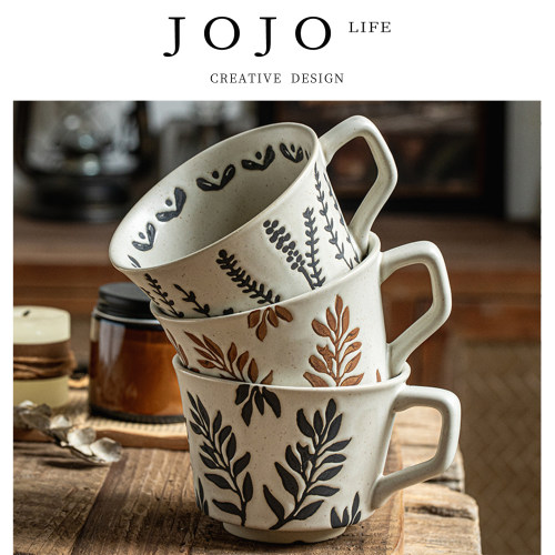 JOJO'SLIFEPD粗陶手绘杯子日式