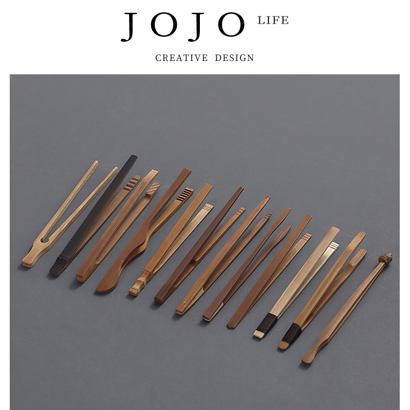 JOJO'S L. PD.紫泉涧.手工防滑防烫竹制茶夹茶杯镊子功夫茶 |焙炉