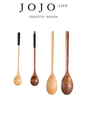JOJO'S L. PD.Rain. 木长柄汤匙用木头木质小号蜂蜜勺家用 | 雨令