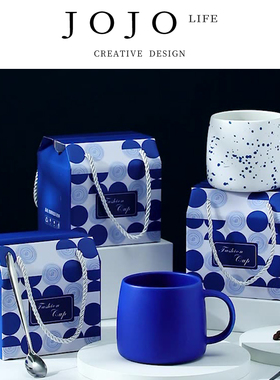 JOJO'S L. PD.settle.克莱因蓝釉下彩陶瓷马克杯礼品套装 | 雷淀