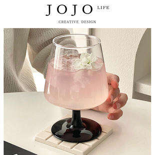 PD.busy.黑色高脚玻璃杯果汁气泡水杯鸡尾酒杯 侥忙 JOJO