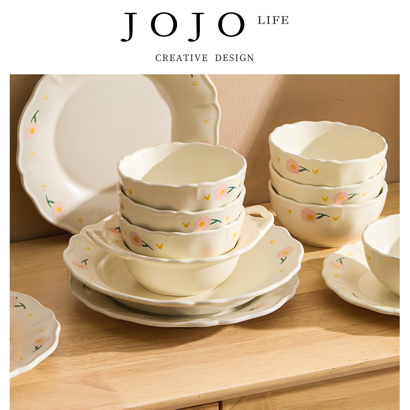 JOJO'SLIFEPD花边陶瓷餐具套装