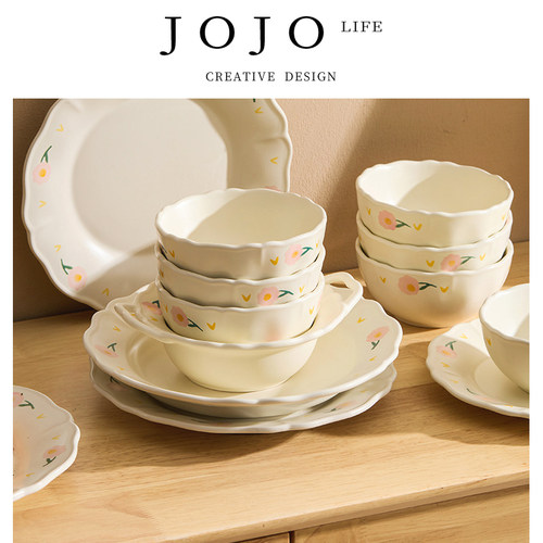JOJO'SLIFEPD花边陶瓷餐具套装