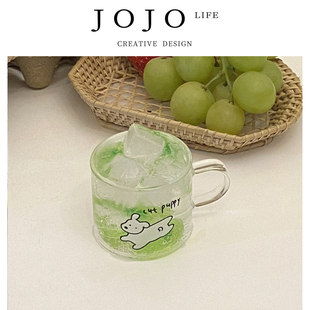 JOJO'S L. PD.Leopard.可爱ins风卡通小狗玻璃迷你咖啡杯 | 豹吕