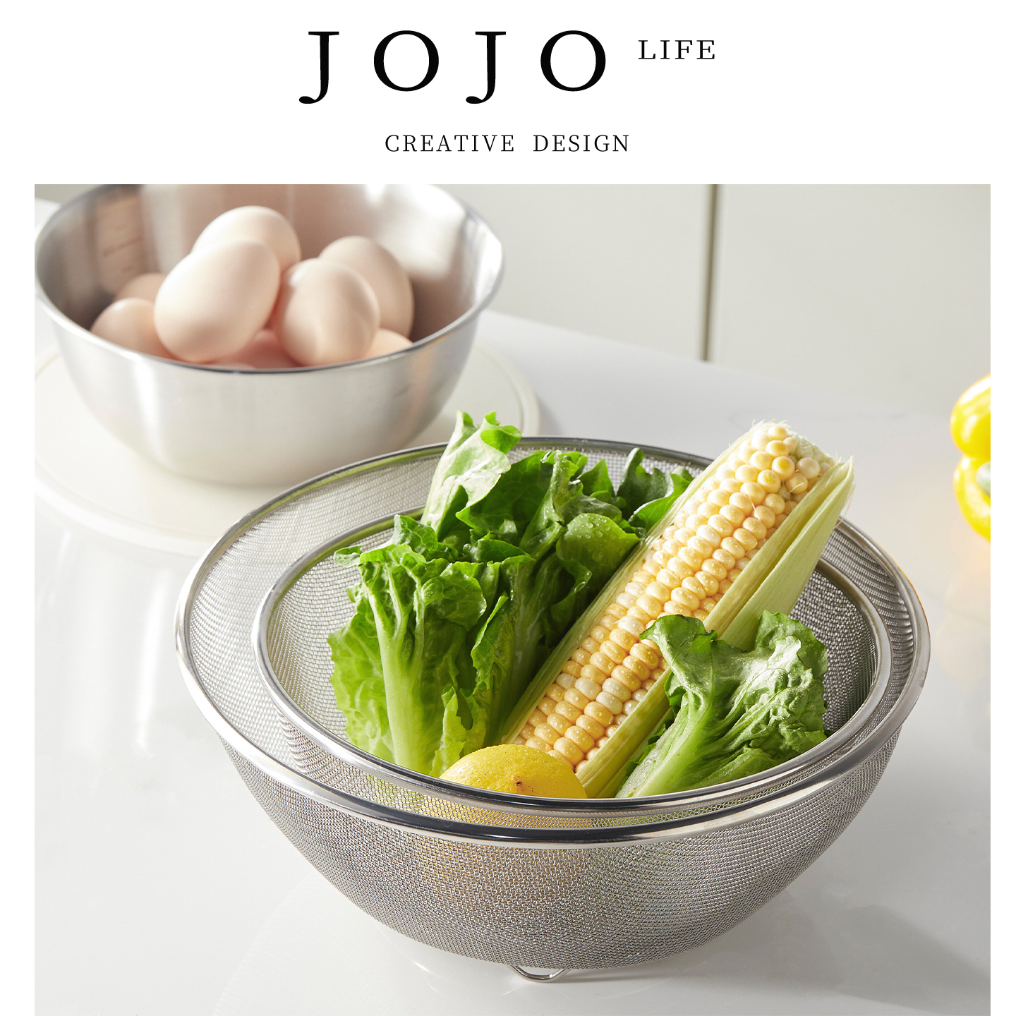 JOJO'S L.PD.JD.沥水篮菜盆不锈钢网篮淘米过滤器家用 | 慧帅