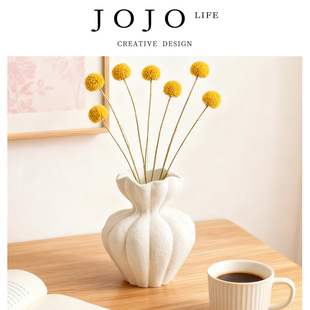 花瓶白色高级感摆件客厅桌面复古 JOJO PD.Warm.法式 温润