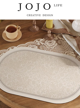 JOJO'S L. PD.black.餐垫椭圆形隔热垫防烫高级感防水防油 | 俪藻