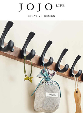 JOJO'S L. PD.Tease.胡桃木挂钩免打孔壁挂挂衣钩木质粘钩 | 哄逗