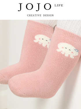 JOJO'S L. PD.Feeble.宝宝毛圈袜可爱卡通加绒中筒袜 |旦钝