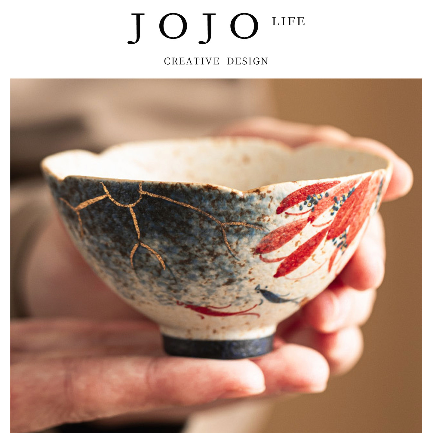 JOJO'S L. PD.wriggle.手绘荷韵锦鲤斗笠葵口杯主人杯 | 蠕憋