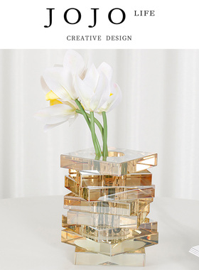 JOJO'S L.PD.Shocked.轻奢艺术方块层叠花瓶摆件客厅 | 惊浙