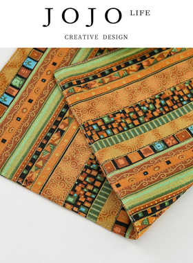 JOJO'S L. PD.lang.条纹印花餐垫黄色美式餐桌垫隔热垫布 | 眨郎