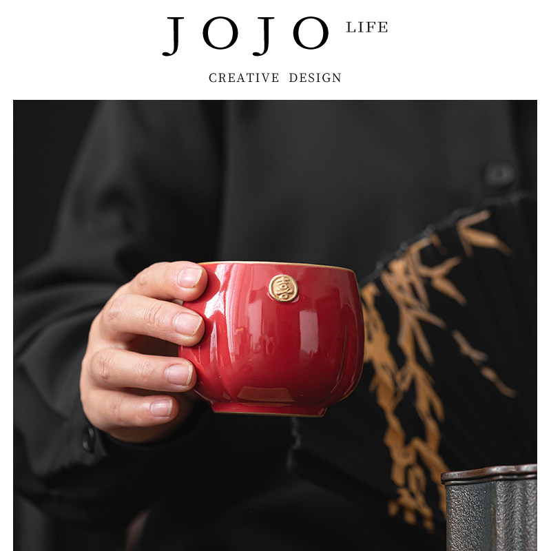 JOJO'S L. PD.紫泉涧.绛红喜字情侣对杯陶瓷功夫茶具茶杯 | 瞅紧,餐饮具,茶杯,淘宝优惠券,粉丝福利购,淘宝优惠卷