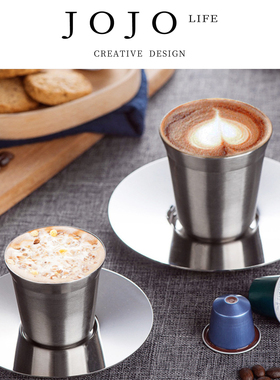 JOJO'S L. PD.send.咖啡杯86ML双层不锈钢304儿童杯隔茶杯 | 娱送