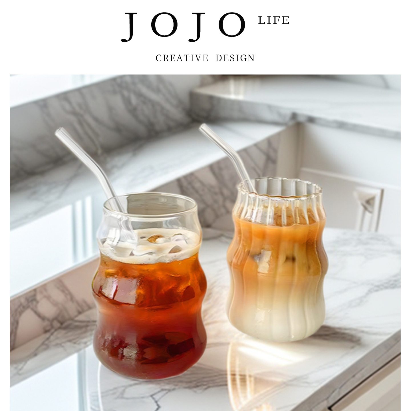 JOJO'SLIFEPD胖嘟玻璃杯带吸管