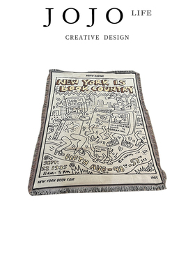 JOJO'S L. PD.civilized.沙发铺毯潮流涂鸦手绘沙发巾盖布 | 文明