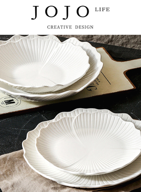 JOJO'S L. PD.circle.白色陶瓷沙拉碗水果盘深菜盘牛排盘 | 圈嫌