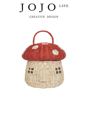 JOJO'S L. PD.Maid.蘑菇形收纳篮儿童拍摄道具手拎包提篮 | 萨婢