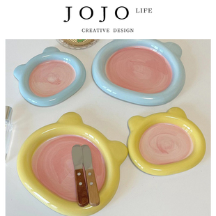 JOJO PD.backbone.网红釉下彩手绘胖嘟嘟盘子高颜值 栋梁
