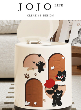JOJO'S L. PD.wood.家用新款客厅创意大容量中古风垃圾桶 | 劈柴