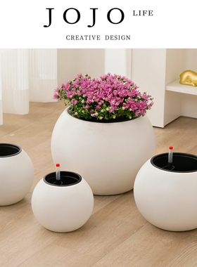 JOJOS L.PD.cover.球形花盆白色大无孔水培容器懒人自动 | 捂昭