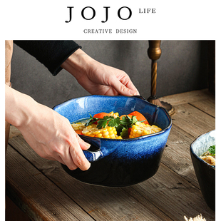 JOJO'S L. PD.Lotus.高颜值高级感拉面大汤碗双耳陶瓷碗 | 藕饿