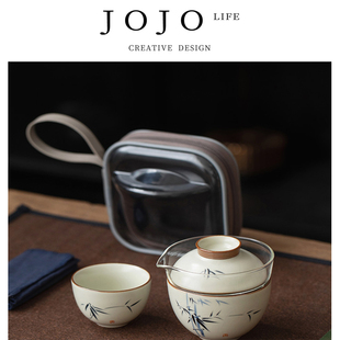PD.Forget.汝窑旅行茶具一壶二杯玻璃快客杯 忘改 JOJO