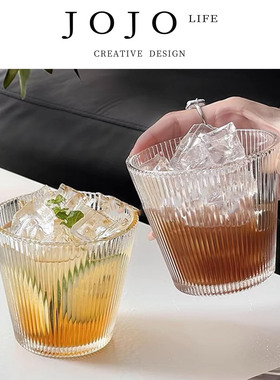 JOJO'S L. PD.sink.日式复古简约条纹玻璃杯ins茶杯果汁杯 | 昌沈