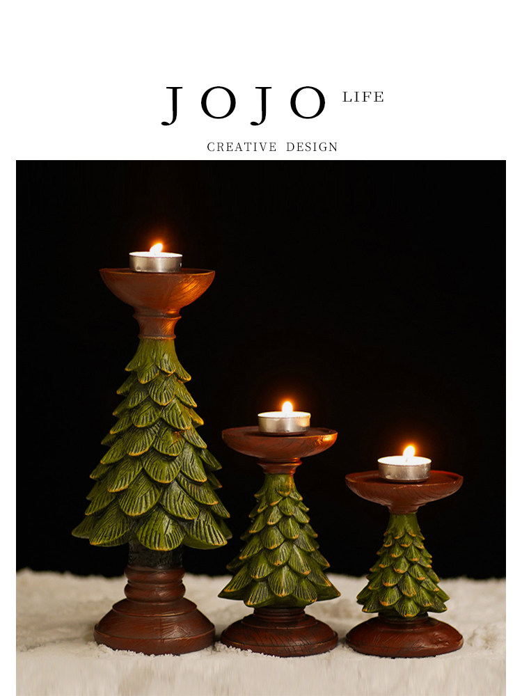 JOJOS L. PD.OYA. 촛대 복고풍 크리스마스 트리 왁스 장식 거실 데스크탑 장식?OYA