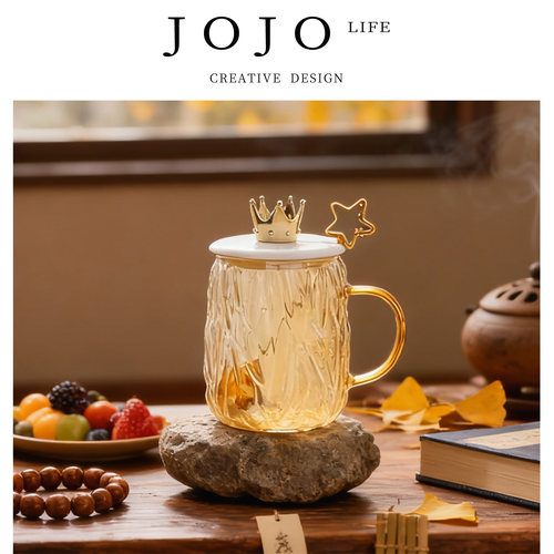 JOJO'S L. PD.Star.杯具轻奢风ins带盖勺耐热玻璃马克杯 | 星楚