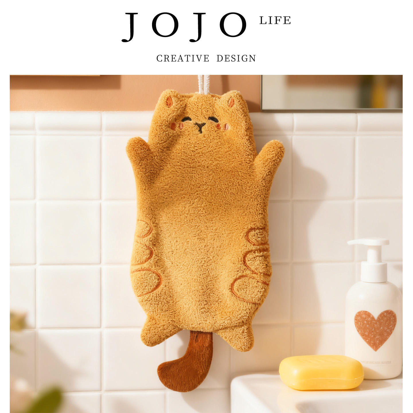 JOJO'S L. PD.Granul.擦手巾小猫米粒珊瑚绒礼品毛巾厨房 | 粒化