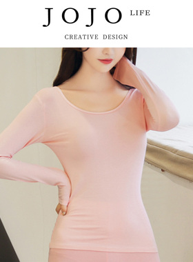 JOJO'S L. PD.entrust 秋冬莫代尔秋衣女士紧身内穿圆领 | 肖嘱