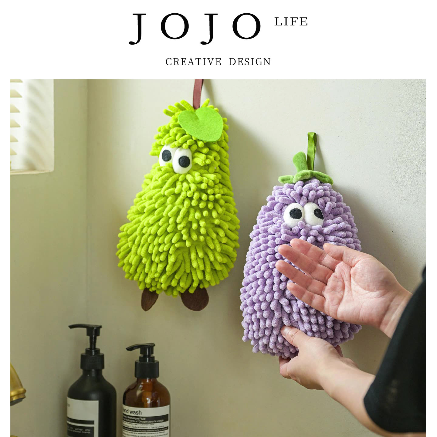 JOJO'S L. PD.fork.萌趣擦手巾挂式雪尼尔伴手礼可爱眼睛 | 仑歧